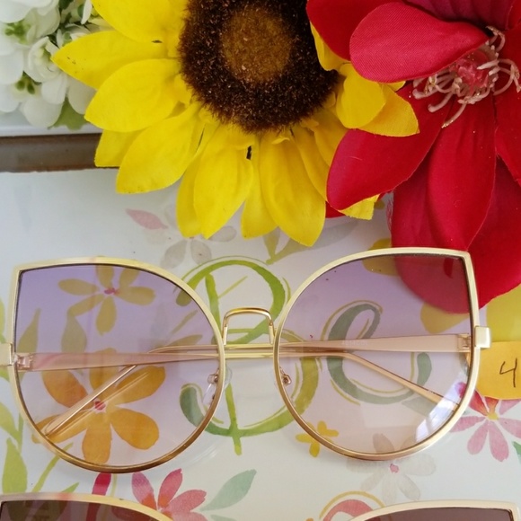 Wire Cat Eye Frame Sunglasses Fashion Eyewea - Picture 4 of 8